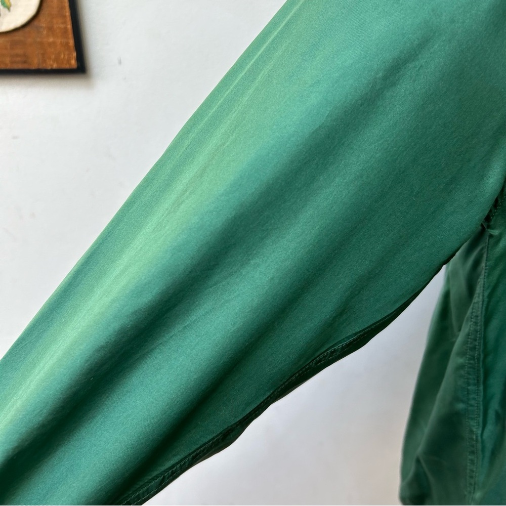Vintage Bruno 100% Silk Green Button-Up Shirt - Picture 6 of 12